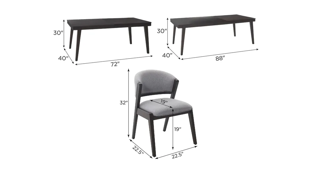 Alexander 5-pc. Dining Set Dimensions