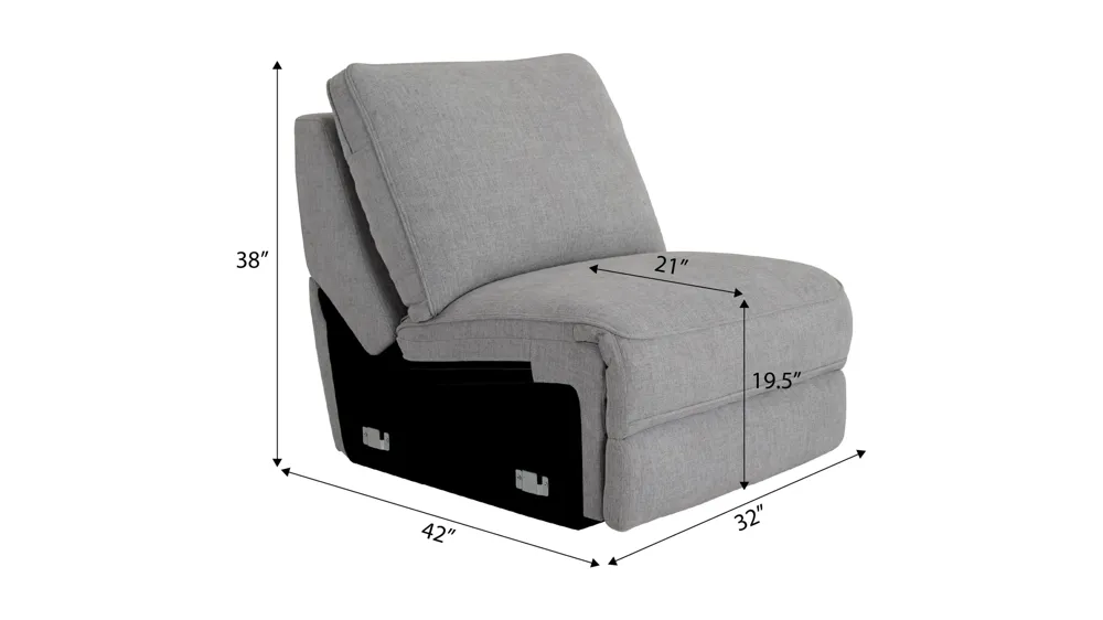 Atlas Armless Chair w/ Transducer Dimensions