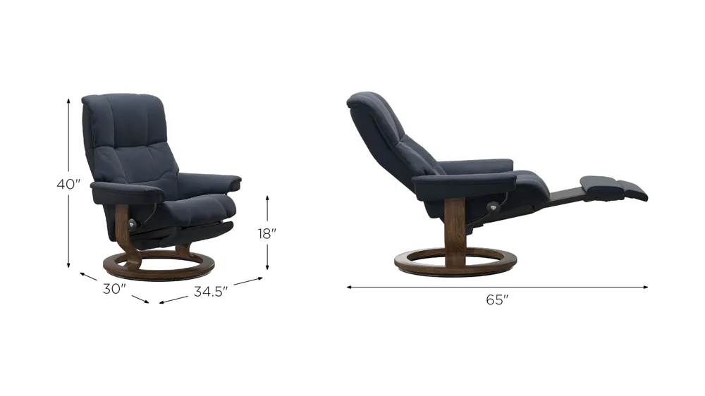 Stressless Mayfair Large Leather Power Reclining Chair and Ottoman