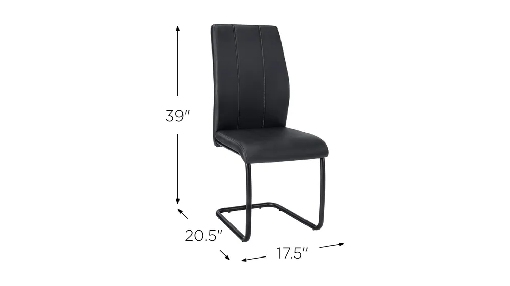 Monarch Upholstered Dining Chair- Set of 2 Dimensions