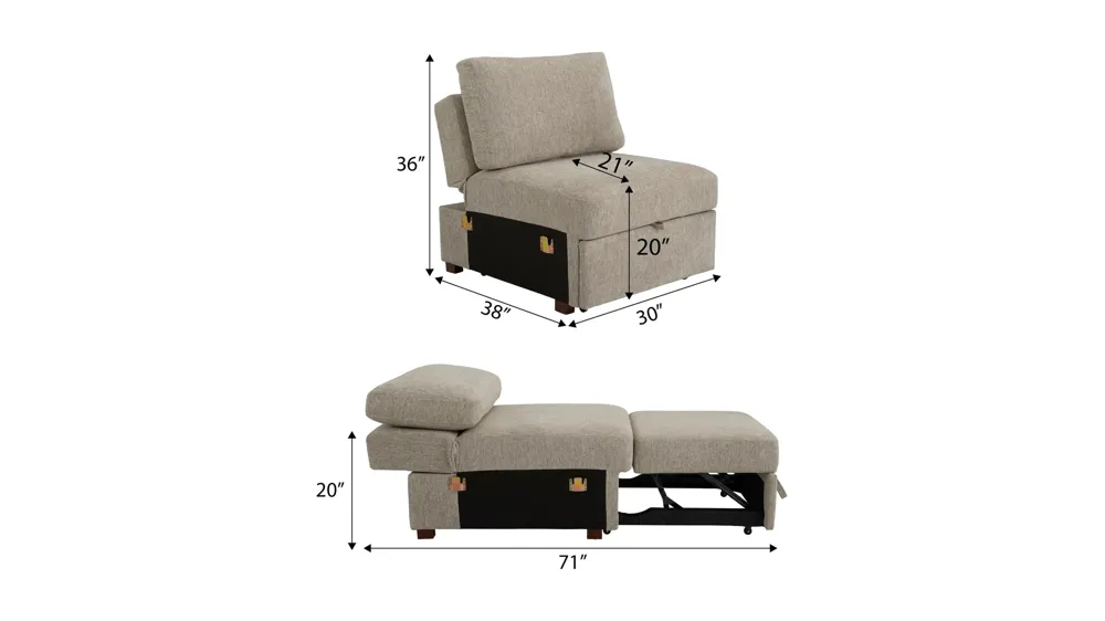 Juniper Armless Klik Klak Chair Dimensions