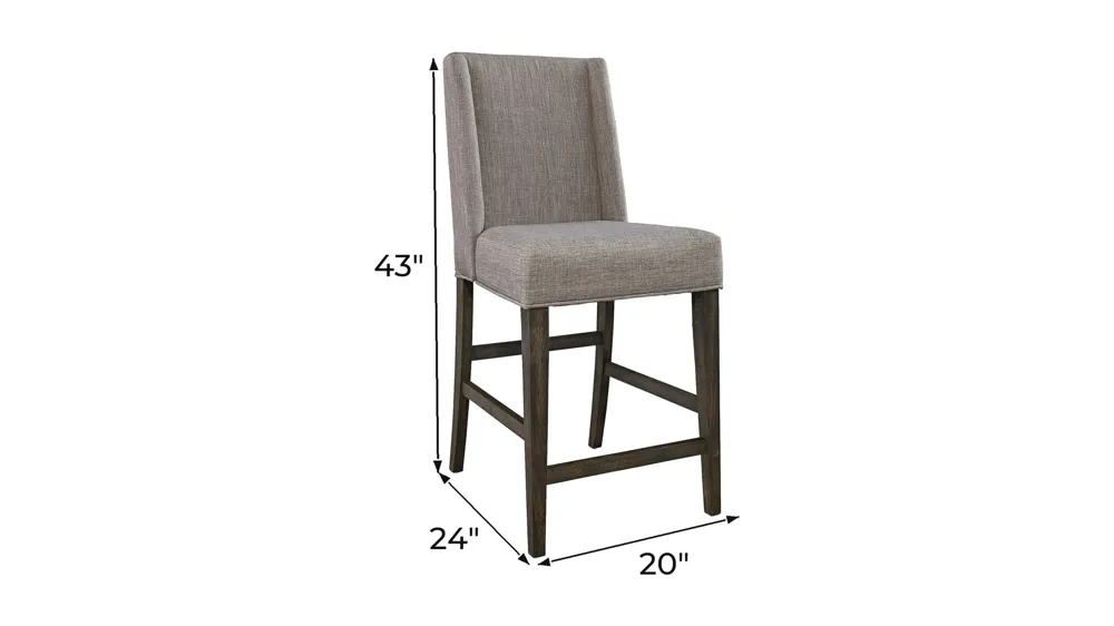 Double Bridge Upholstered Counter Chair Dimensions