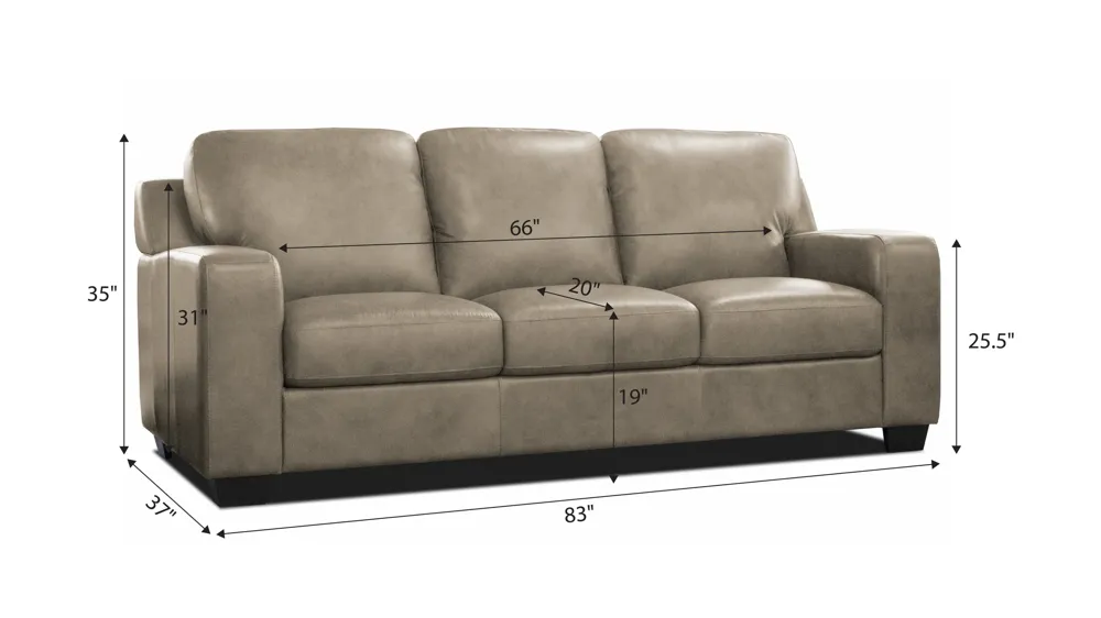 Bari Leather Queen Sleeper Dimensions