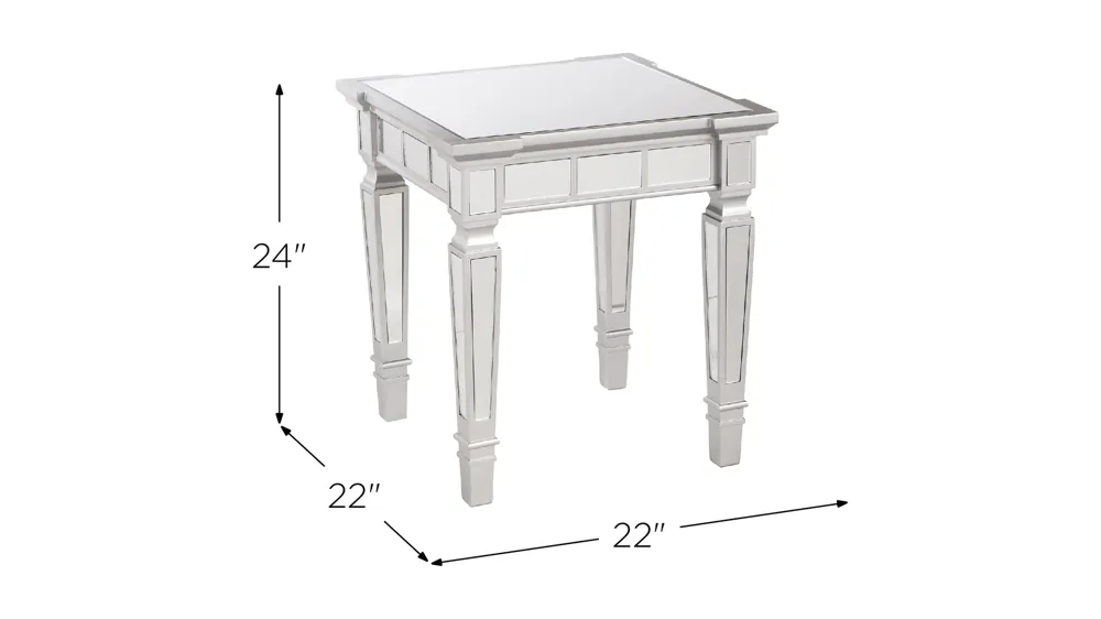 Fareham Mirrored End Table Dimensions