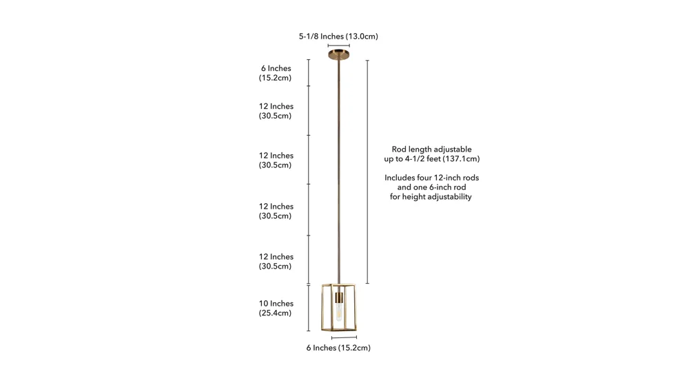 Yuli Square Framed Pendant Dimensions
