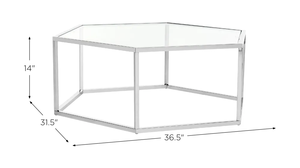 Placido Glass Coffee Table Dimensions