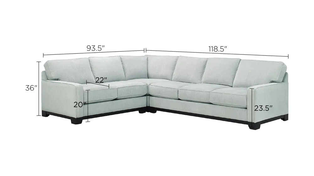 Arlo 3-pc. Sectional Sofa | Raymour & Flanigan