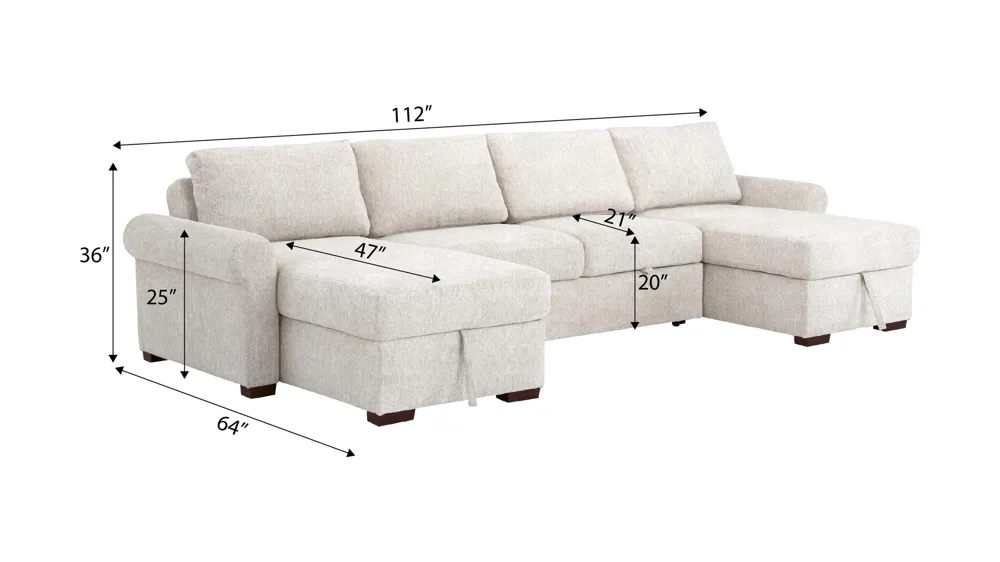 Juniper 4-pc. Sectional Dimensions