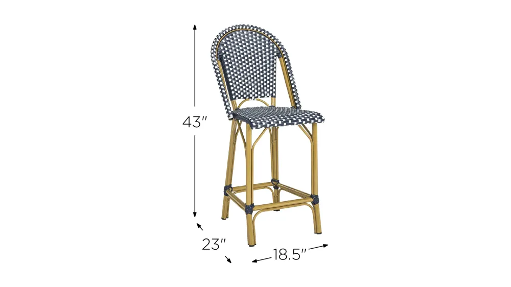Cam Outdoor French Bistro Counter Stool Dimensions