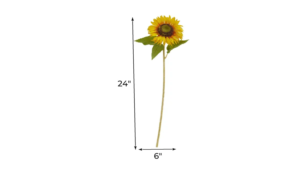 24in. Sunflower Artificial Flower (Set of 12) Dimensions