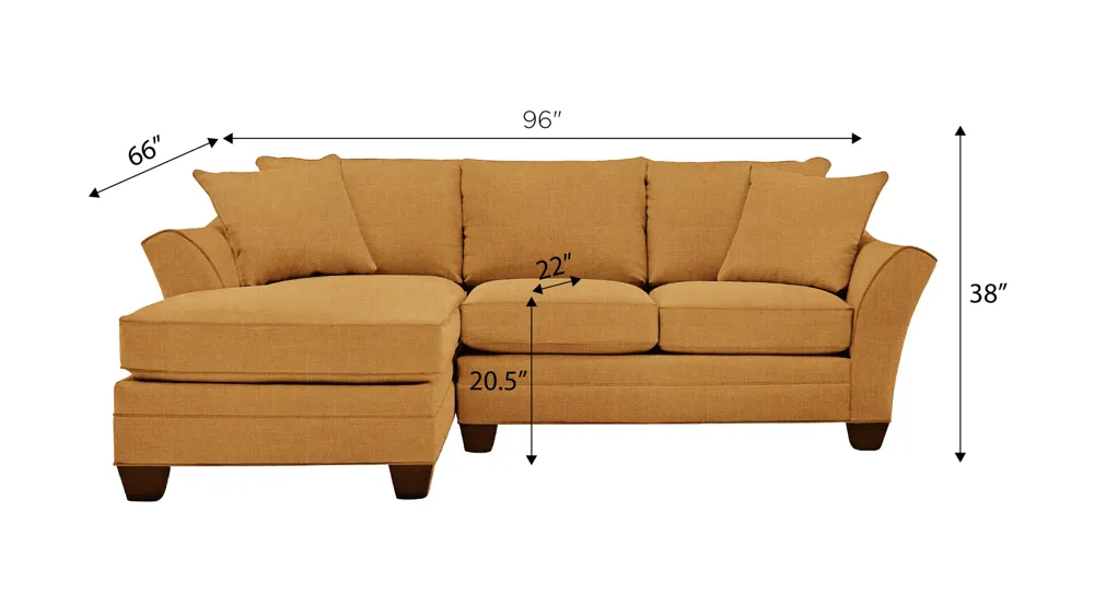 Foresthill 2-pc. Left Hand Chaise Sectional Sofa Dimensions
