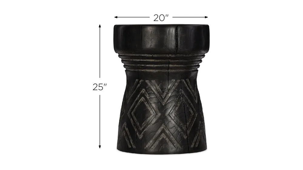 Commerce & Market Carved Stump Side Table Dimensions