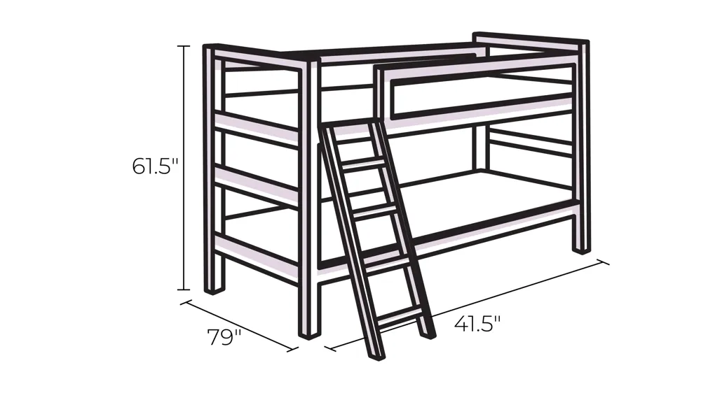 Robbinsdale Twin/Twin Bunk Bed with Ladder Dimensions
