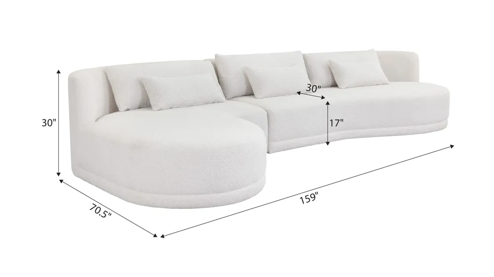 Laken Sofa Chaise Dimensions