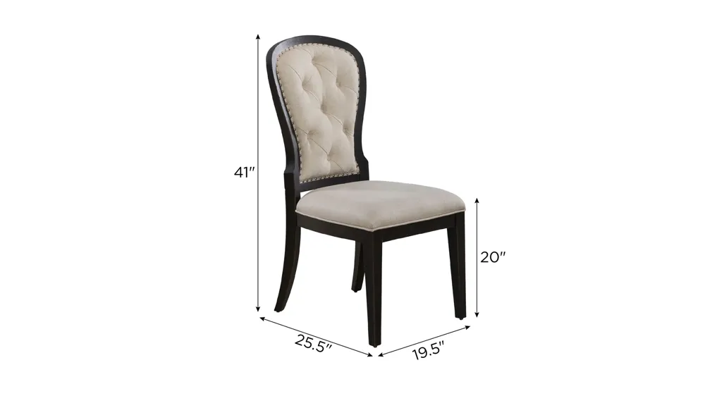 Americana Farmhouse Upholstered Side Chair Set of 2 Dimensions