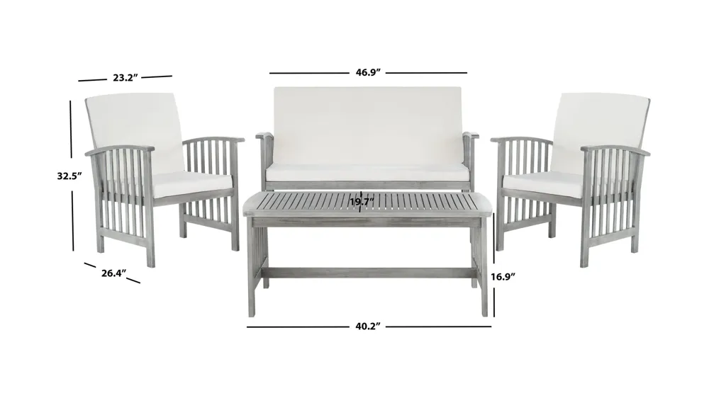 Minidoka 4-pc. Patio Set Dimensions