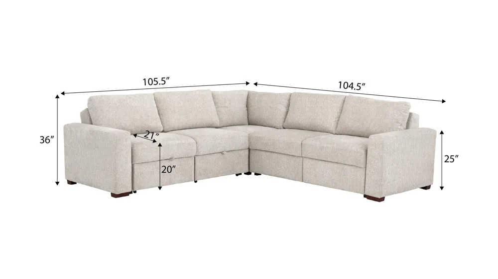 Juniper 6-pc. Sectional Dimensions