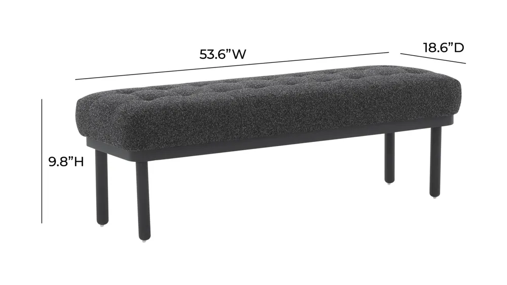 Olivia Boucle Bench Dimensions