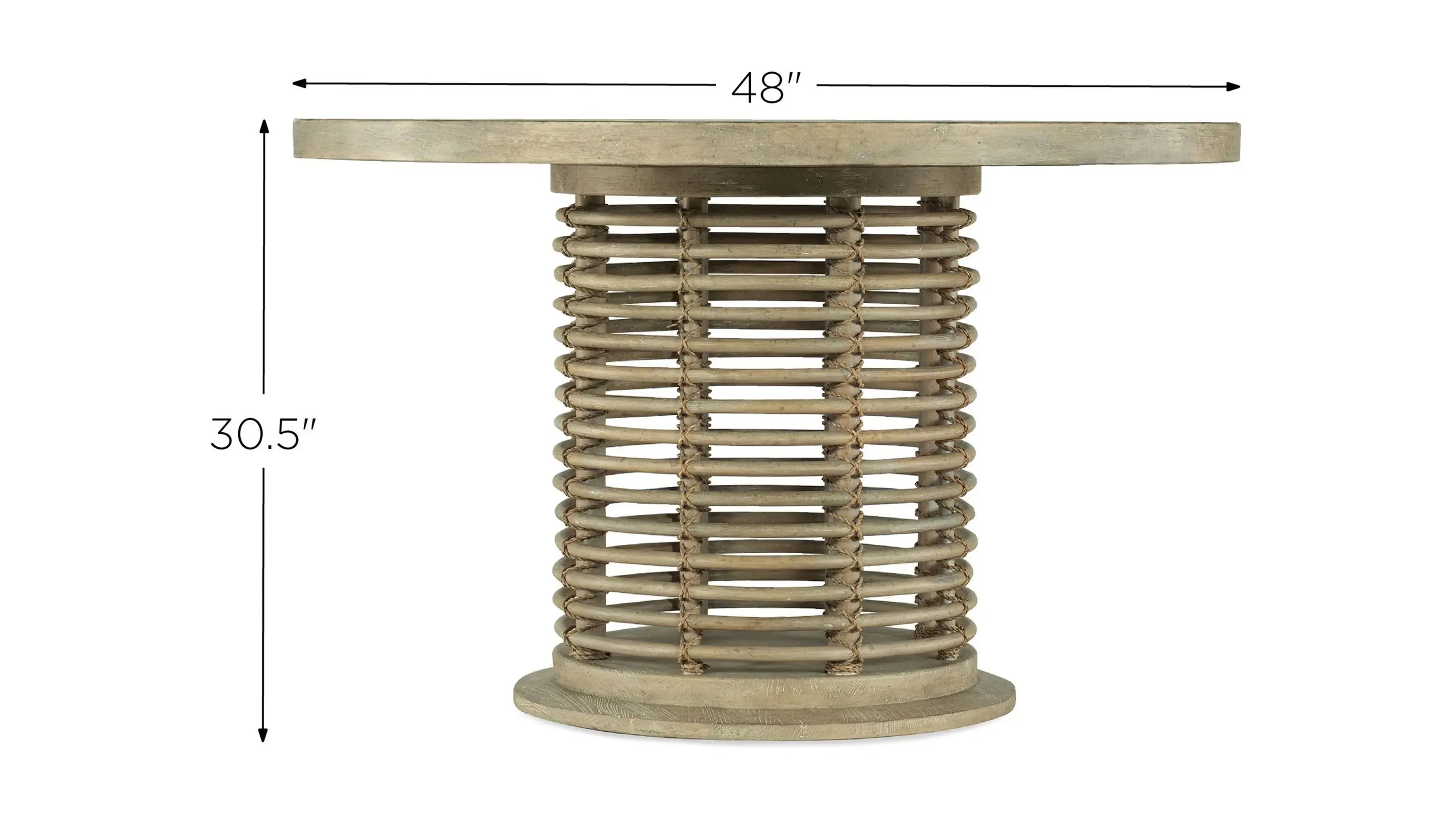 Surfrider 48in Round Rattan Dining Table - Thumbnail 2