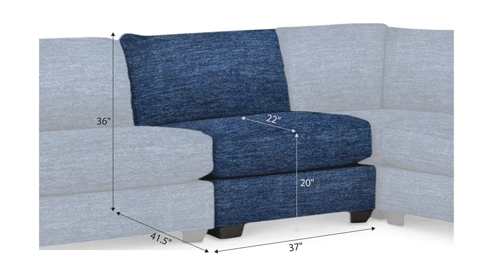 Thatcher Armless Chair Dimensions