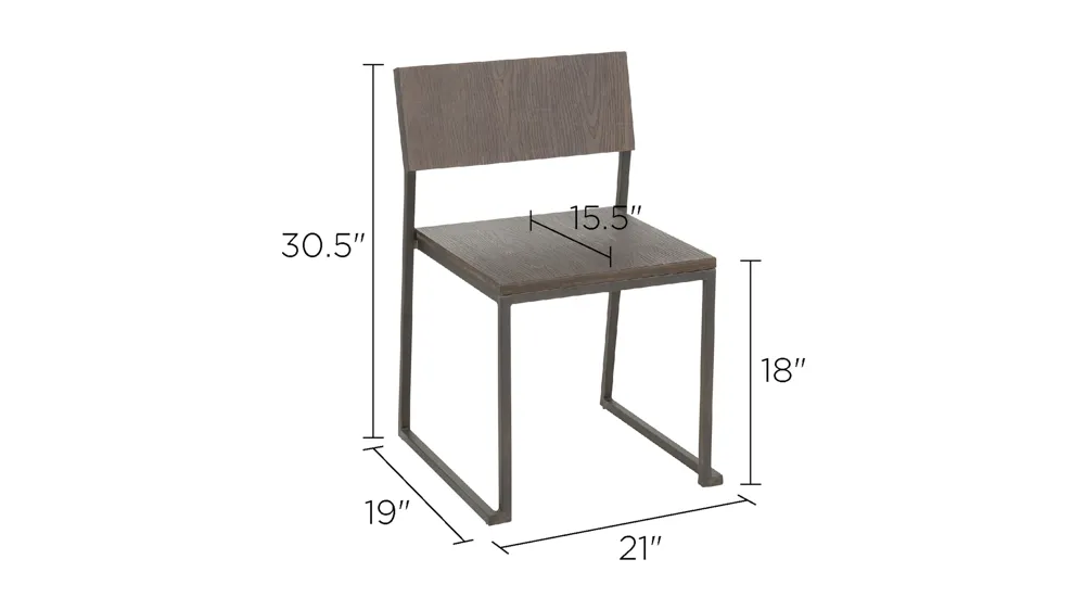 Fuji Dining Chairs: Set of 2 Dimensions