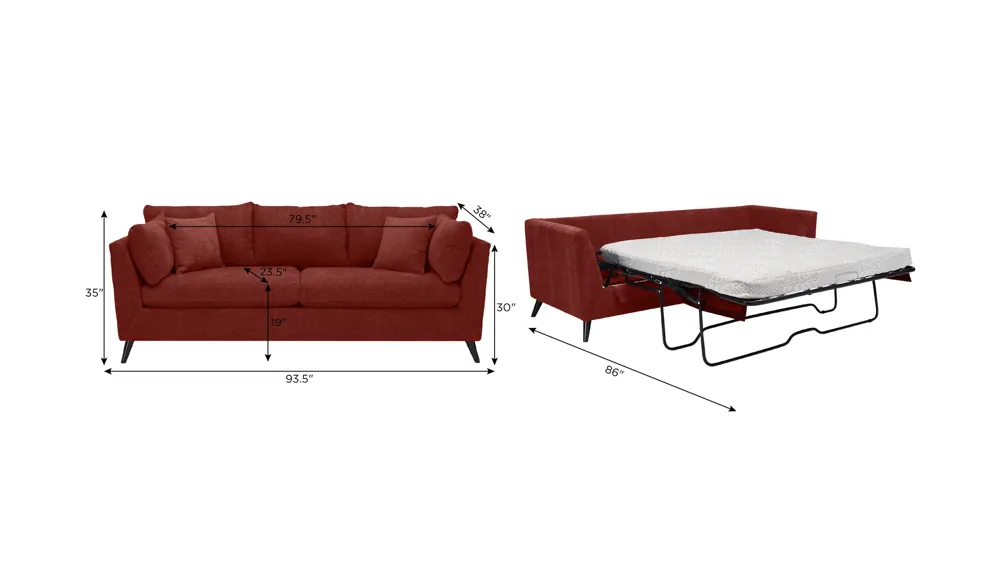 Caruso Queen Sleeper Sofa Dimensions