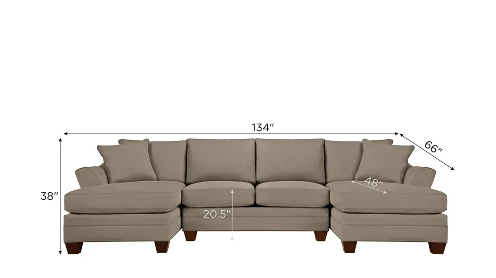Foresthill 3-pc. Symmetrical Chaise Sectional Sofa Dimensions