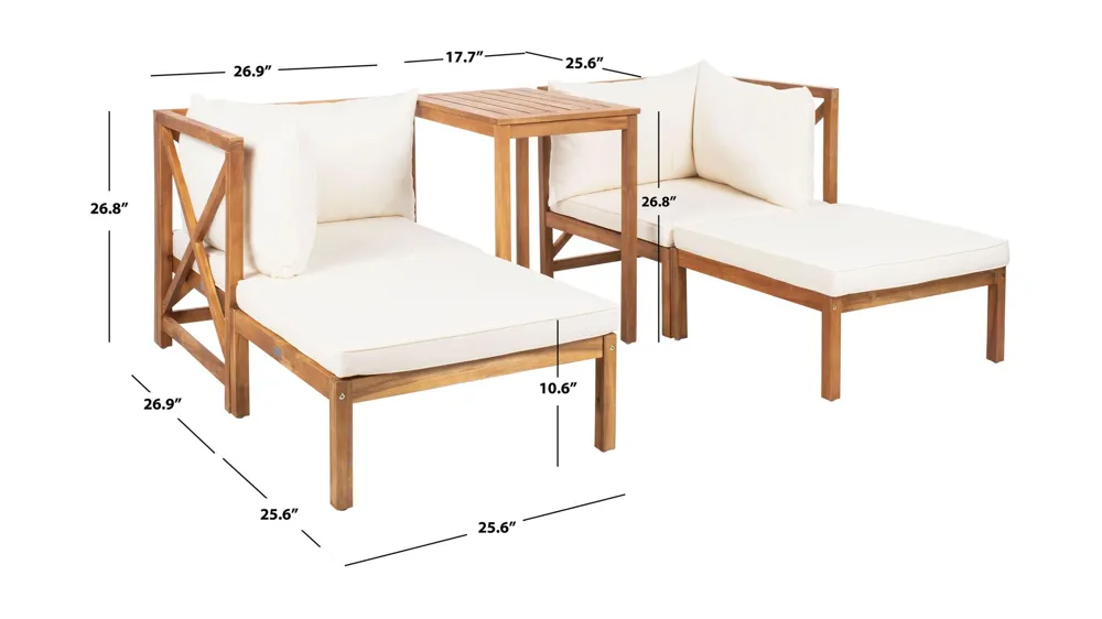 Mazza 5-pc. Outdoor Modular Sectional Sofa Dimensions