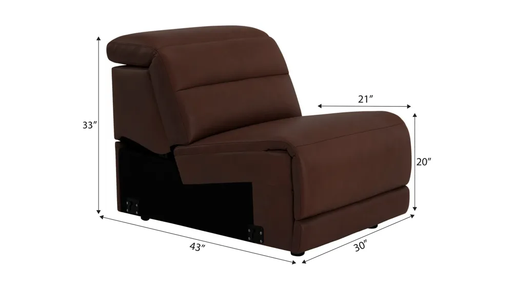 Tucker Armless Leather Chair Dimensions