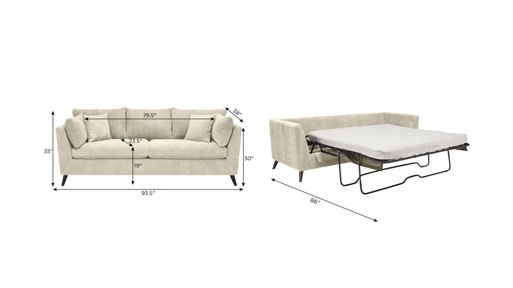 Caruso Queen Sleeper Sofa Dimensions