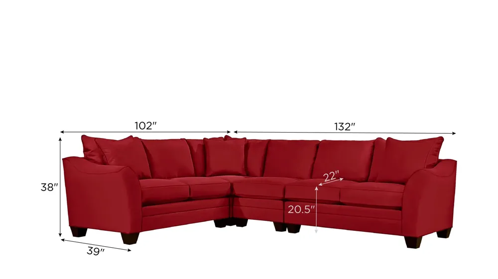 Foresthill 4-pc. Loveseat Sectional Sofa Dimensions