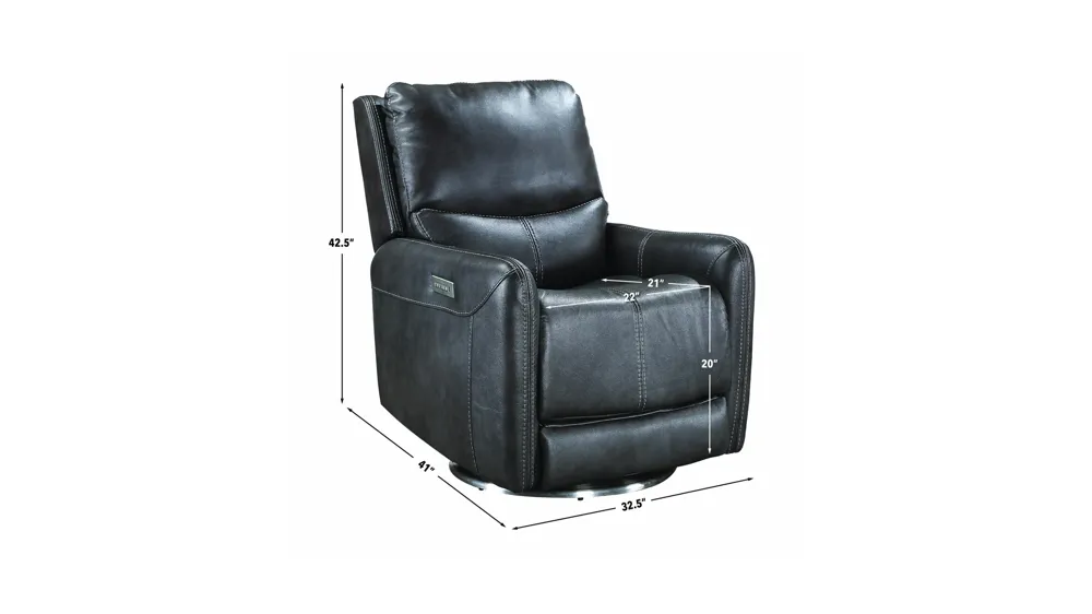 Athens Triple Power Swivel Recliner Dimensions