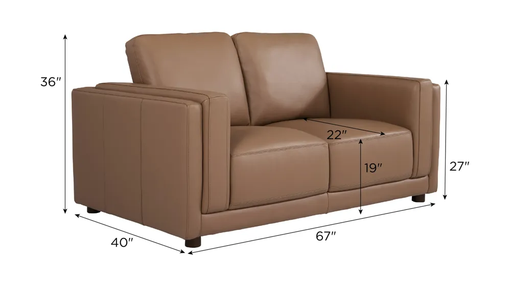 Marni Leather Loveseat Dimensions