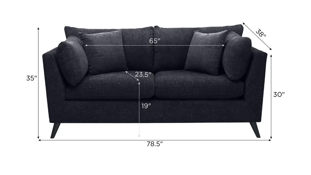 Caruso Loveseat Dimensions