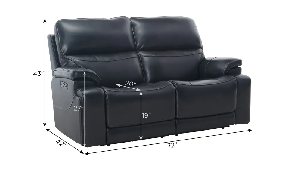 Presley 2-pc. Zero Gravity Triple Power Loveseat w/ Heat & Massage Dimensions