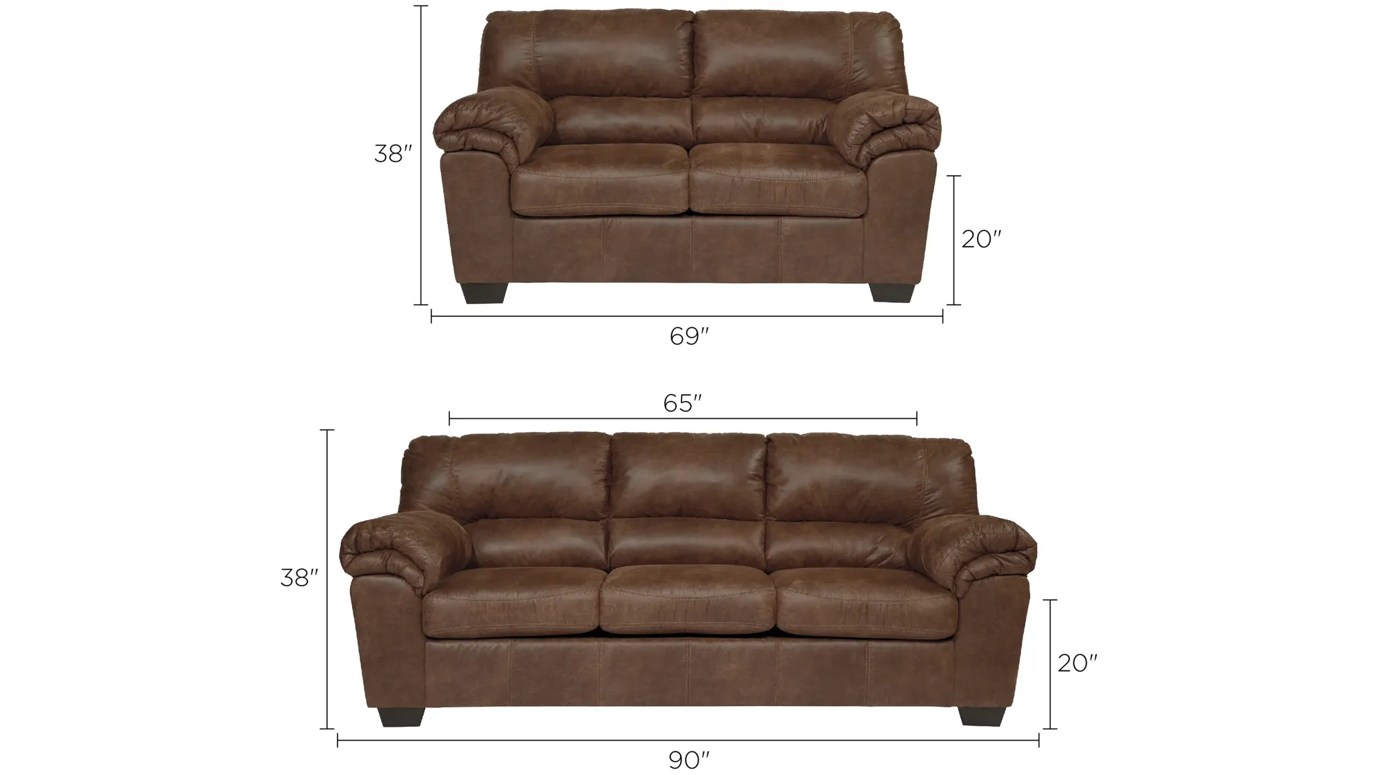 Livingston 2-pc. Leather-Look Sofa and Loveseat Set