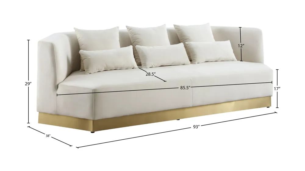 Marquis Velvet Sofa Dimensions