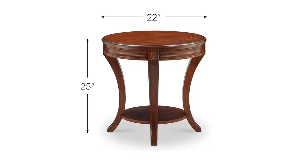 Monarch Winslet Oval End Table Dimensions