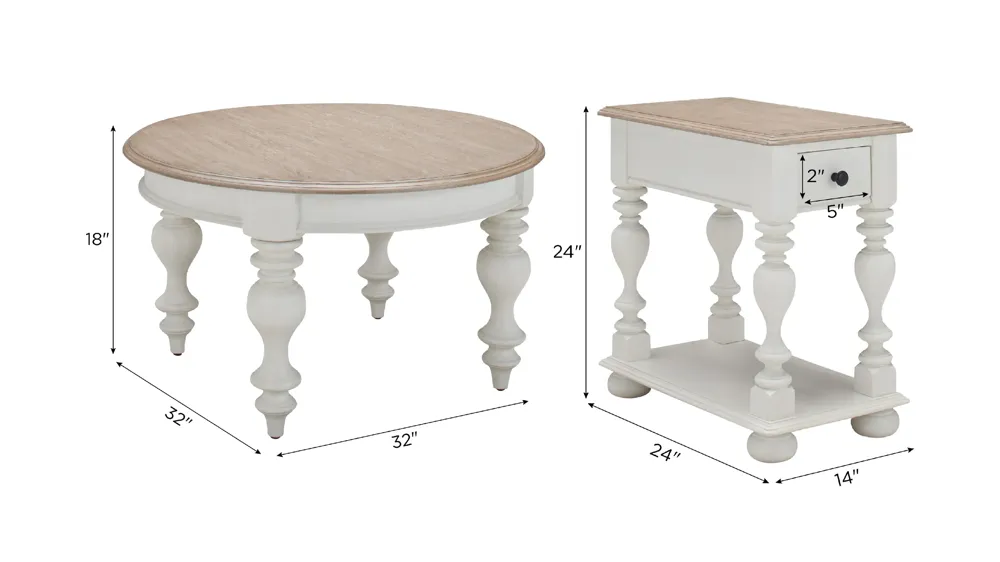 Harcourt 3-pc. Occasional Tables Dimensions