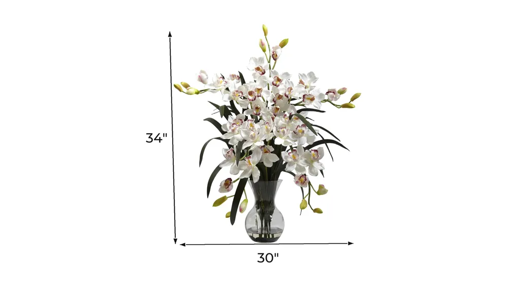 Large Cymbidium with Vase Arrangement Dimensions