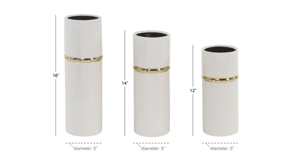 Ivy Collection Salignac Vase Set of 3 Dimensions