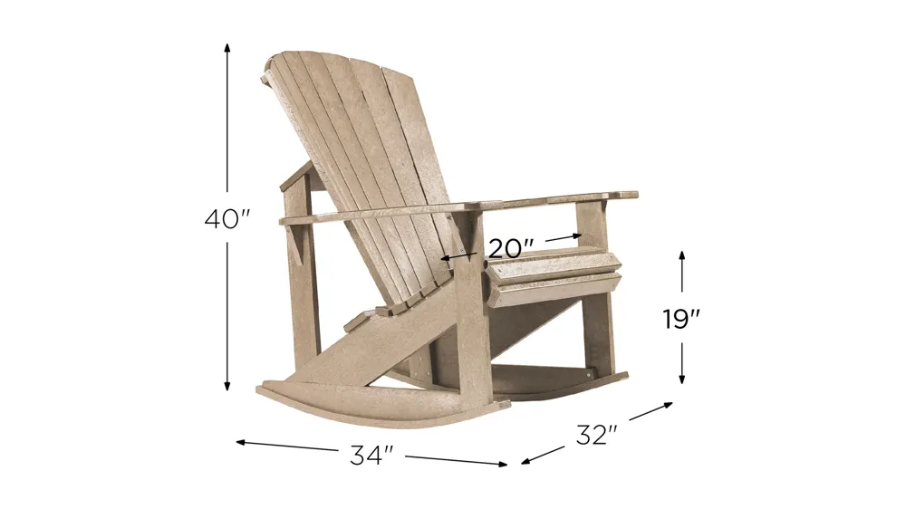 Generation Recycled Outdoor Adirondack Rocker Dimensions