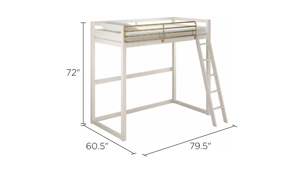 Little Seeds Monarch Hill Haven Metal Loft Bed Dimensions
