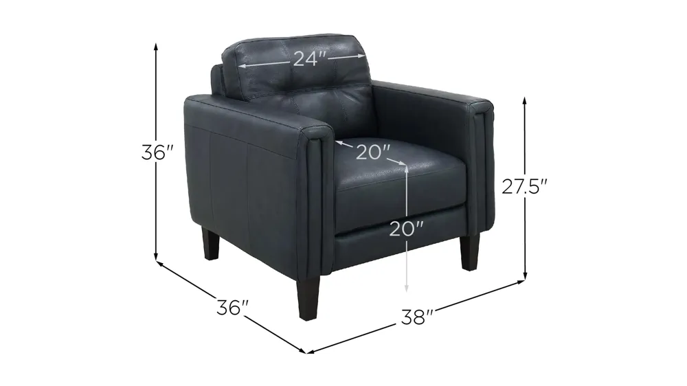 Salerno Leather Chair Dimensions