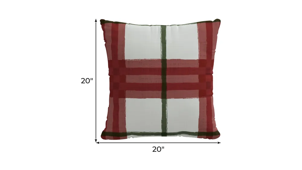20" Holiday Plaid Pillow Dimensions