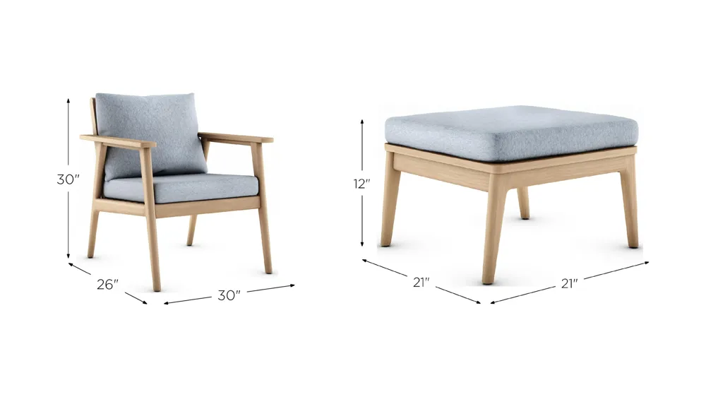 Rhodes Outdoor 2-pc. Seating Set Dimensions