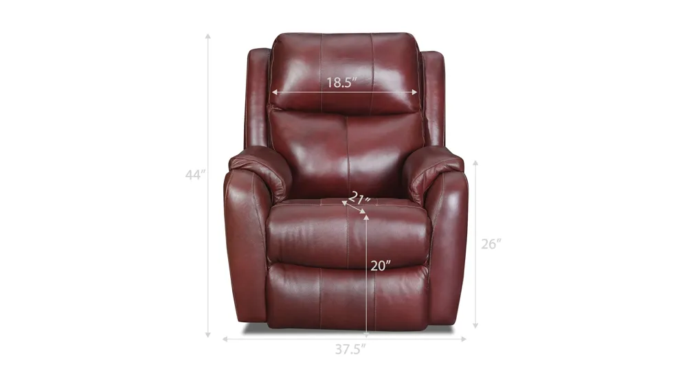 Stevens Leather Recliner Dimensions