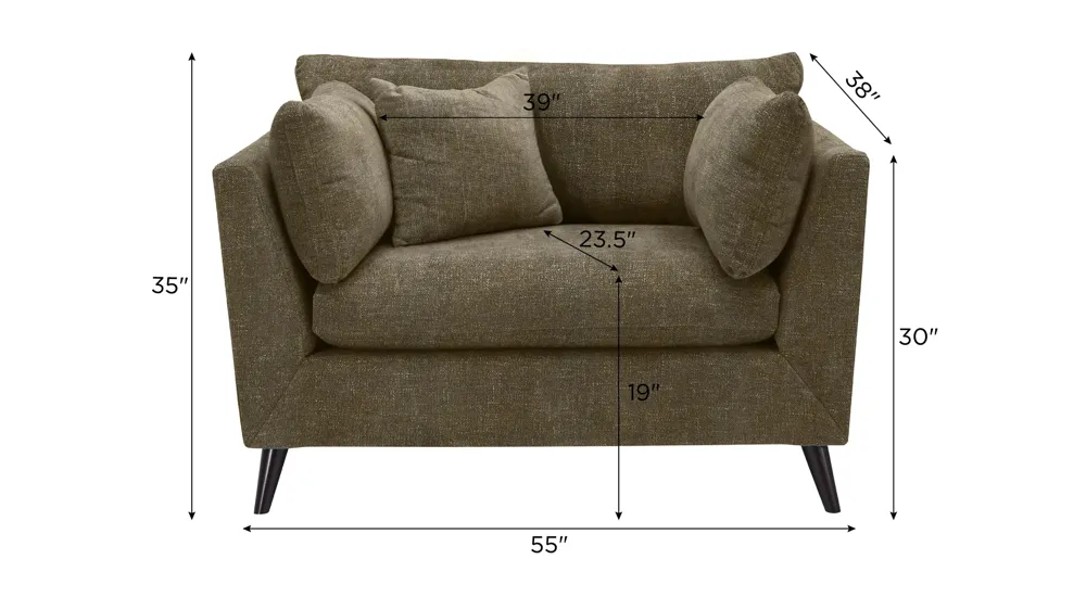 Caruso Chair and a Half Dimensions