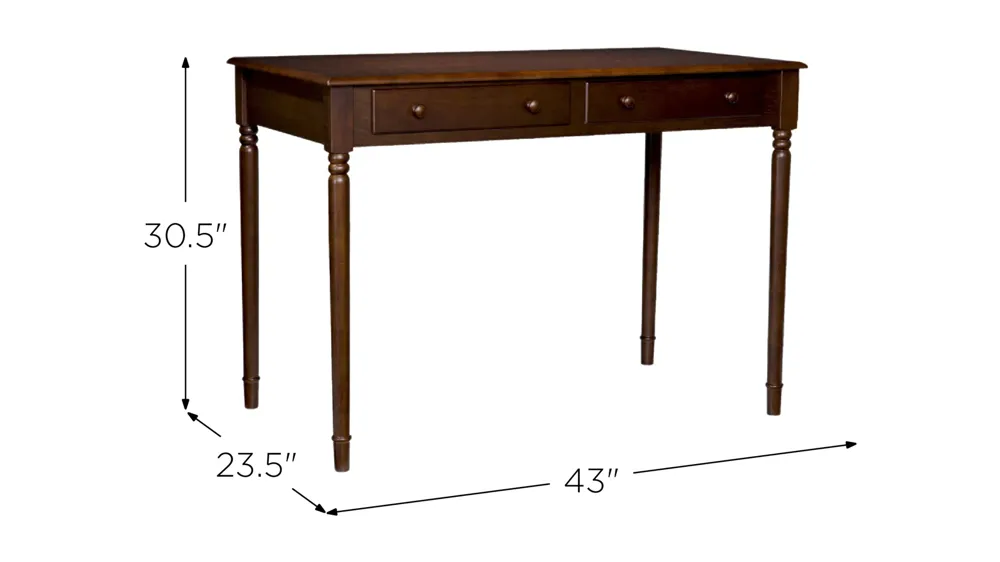 Jordy 2-Drawer Writing Desk Dimensions