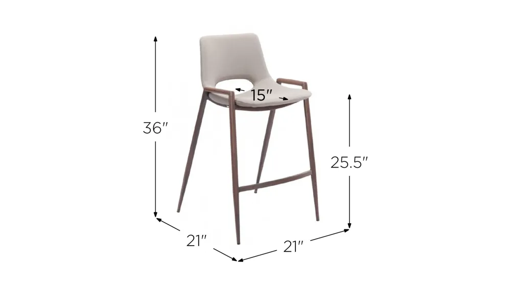 Desi Counter-Height Stool: Set of 2 Dimensions